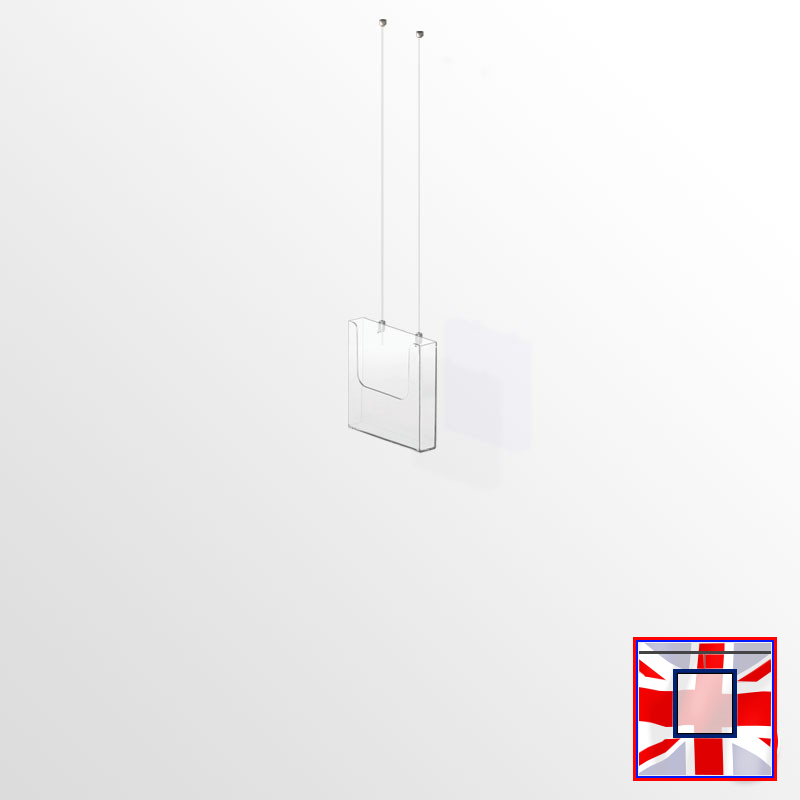 Hanging Brochure Dispenser Kit – Ceiling-Mounted Cable Display (A4 A5 DL Holders)