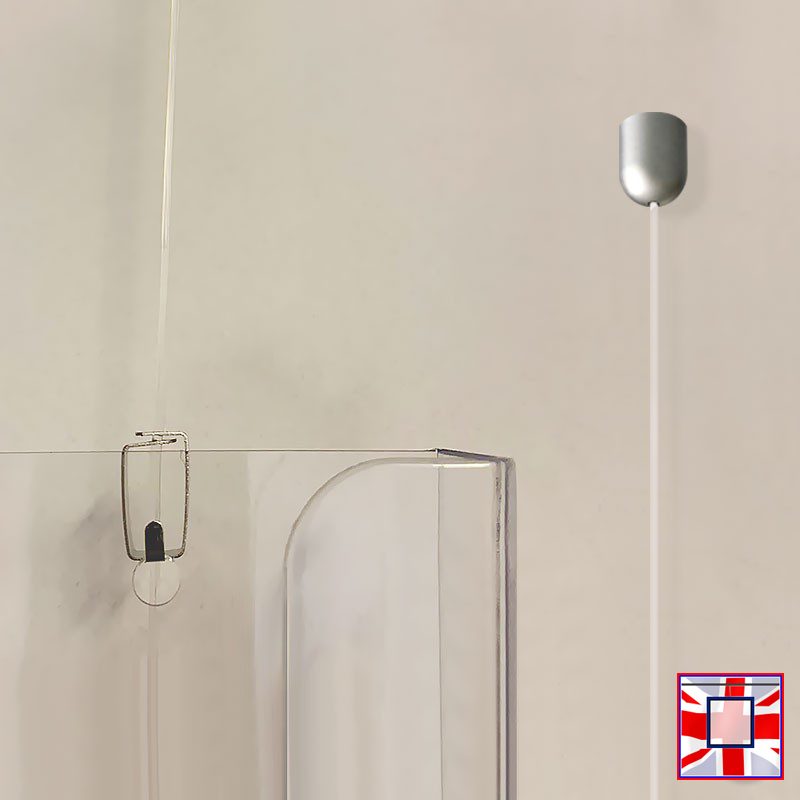 Hanging Brochure Dispenser Kit – Ceiling-Mounted Cable Display (A4 A5 DL Holders)