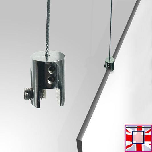Chrome Finish Cable Shelf Support – Single Horizontal Grip for 6mm to 10mm