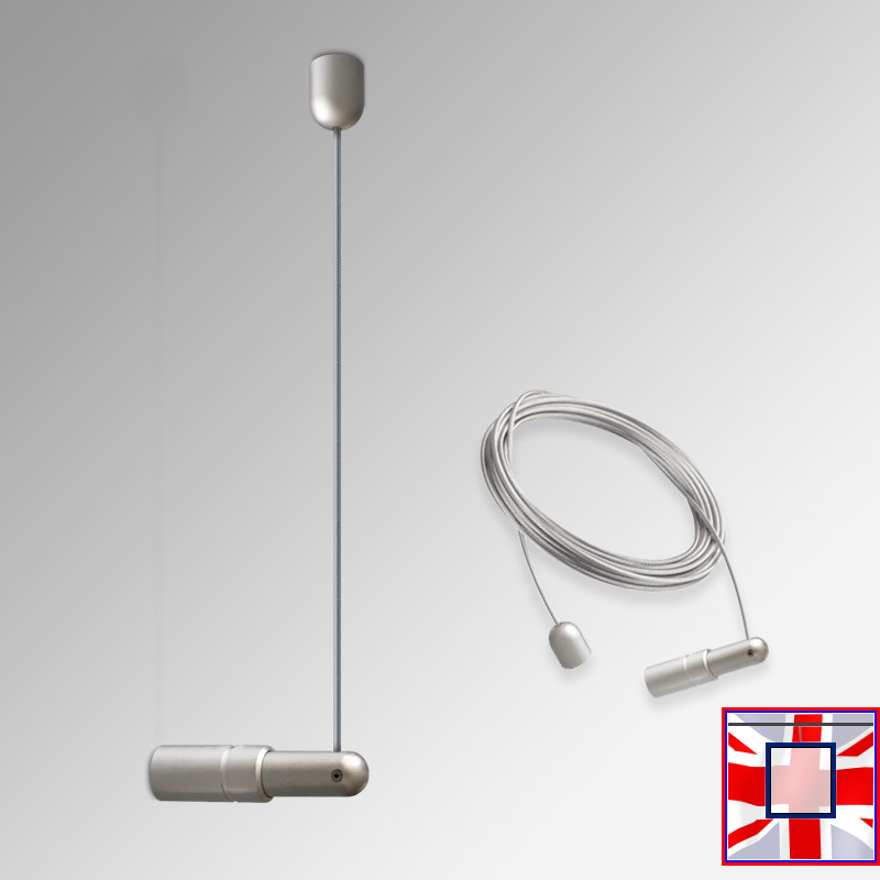 4m Length, Satin Chrome Finish (Ideal for Advertising & Art Hanging)- Ceiling to Wall Display