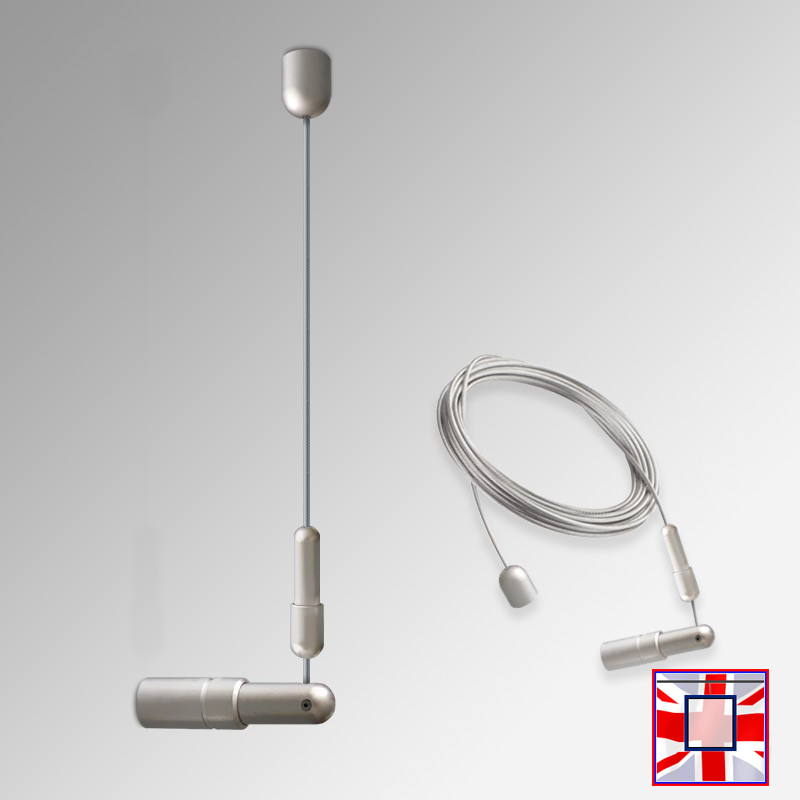 4m Length, Satin Chrome Finish (Ideal for Advertising & Art Hanging)- Ceiling to Wall Display