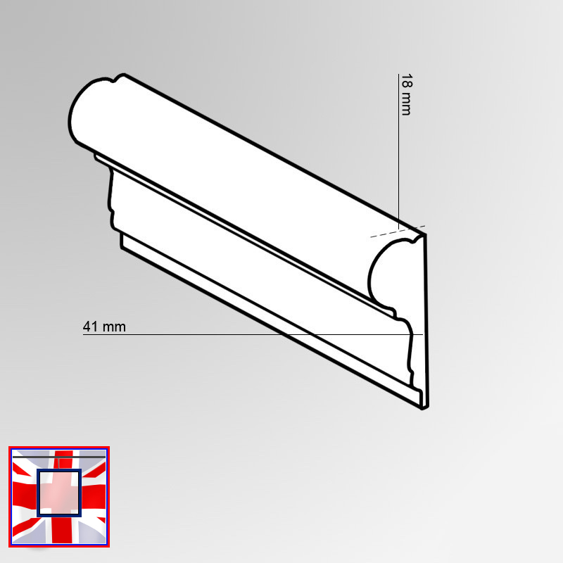 Colored Dado Moulding Picture Rail – Wood Finish (White, Black, Silver, Red, Pink, Walnut, Gold)