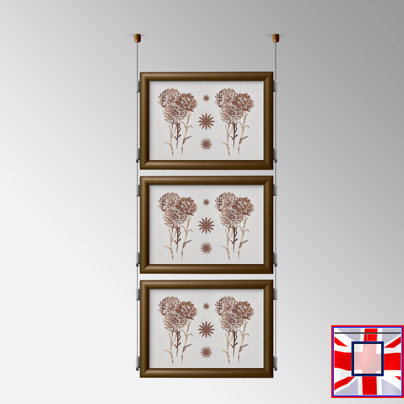 Double-Sided Landscape Frame with Click System & Ceiling Cable