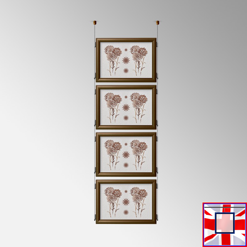 Double-Sided Landscape Frame with Click System & Ceiling Cable