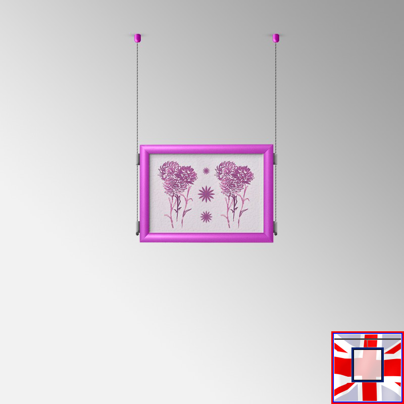 Double-Sided Landscape Frame with Click System & Ceiling Cable