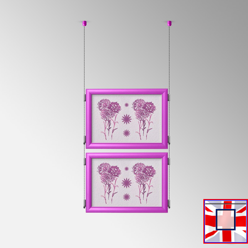 Double-Sided Landscape Frame with Click System & Ceiling Cable