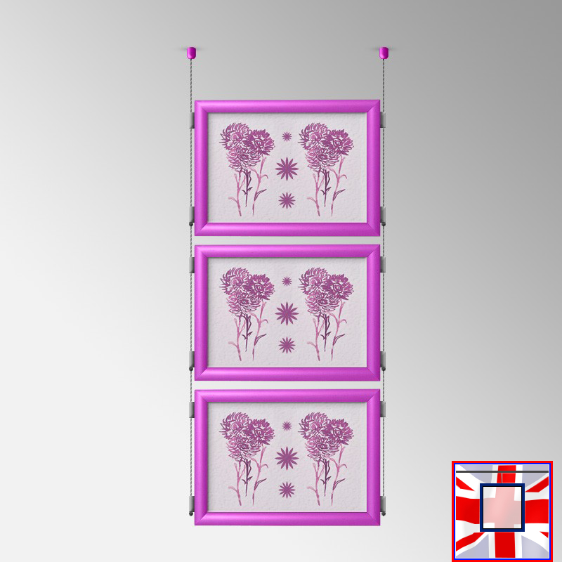 Double-Sided Landscape Frame with Click System & Ceiling Cable