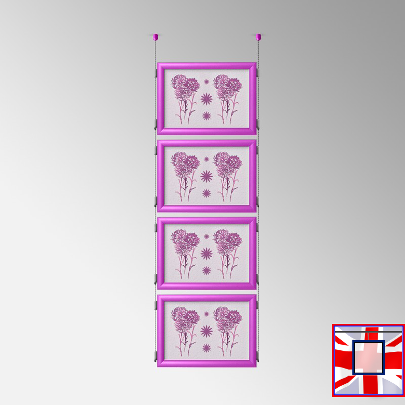 Double-Sided Landscape Frame with Click System & Ceiling Cable