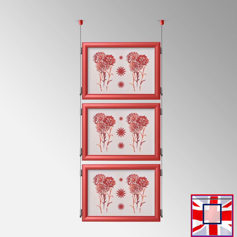 Double-Sided Landscape Frame with Click System & Ceiling Cable