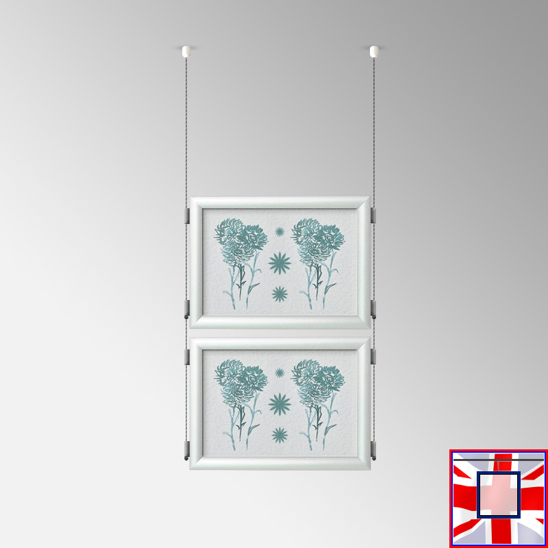 Double-Sided Landscape Frame with Click System & Ceiling Cable