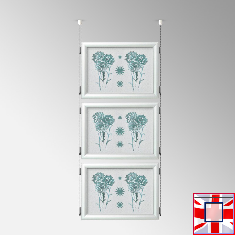 Double-Sided Landscape Frame with Click System & Ceiling Cable
