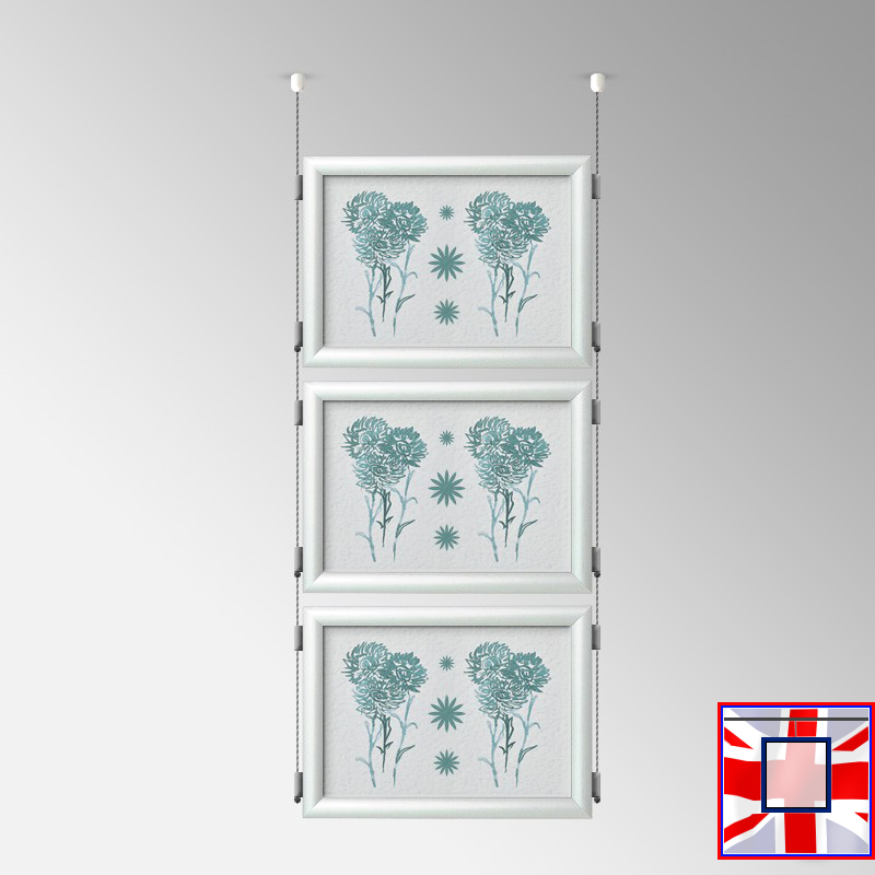 Double-Sided Landscape Frame with Click System & Ceiling Cable