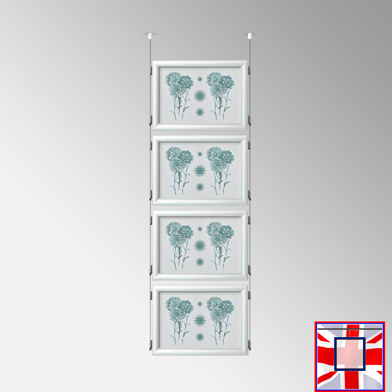 Double-Sided Landscape Frame with Click System & Ceiling Cable