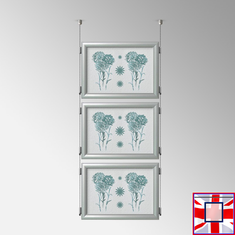 Double-Sided Landscape Frame with Click System & Ceiling Cable