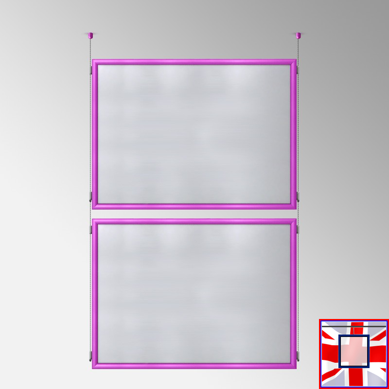 Double-Sided Landscape Frame with Click System & Ceiling Cable