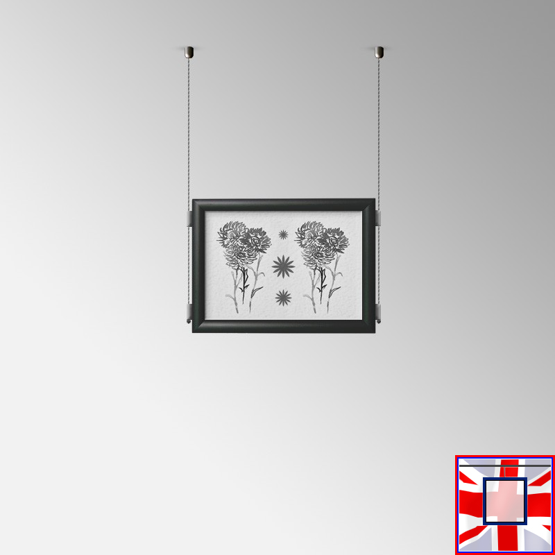 Double-Sided Landscape Frame with Click System & Ceiling Cable