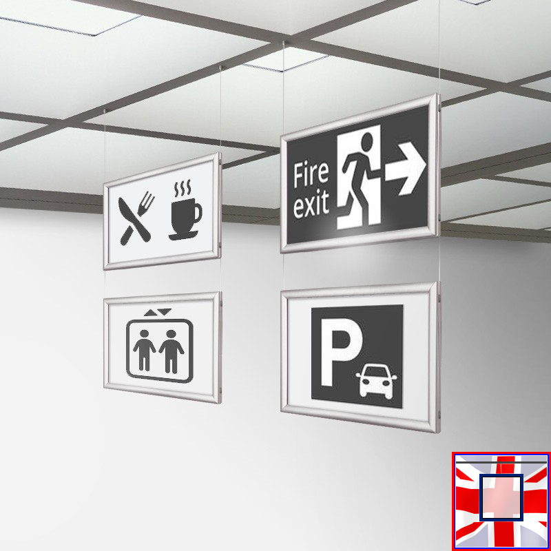 Double-Sided Landscape Frame with Click System & Ceiling Cable