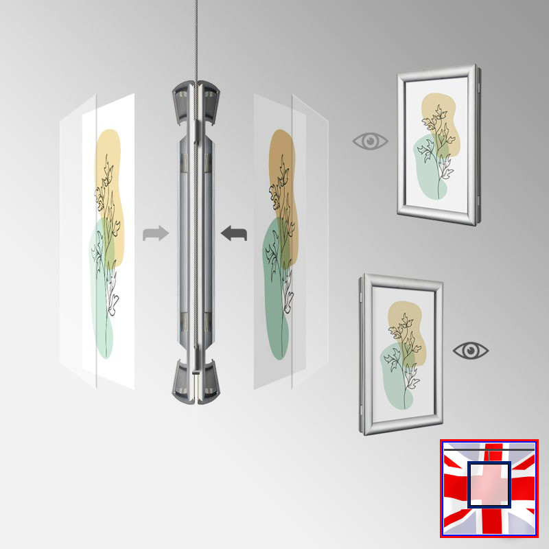 Double-Sided Landscape Frame with Click System & Ceiling Cable