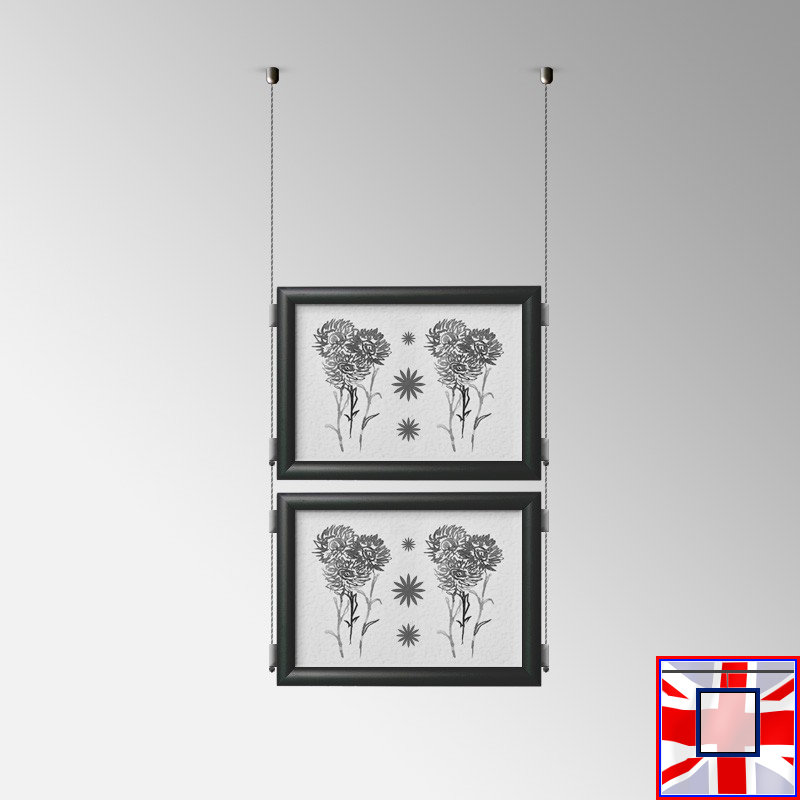 Double-Sided Landscape Frame with Click System & Ceiling Cable