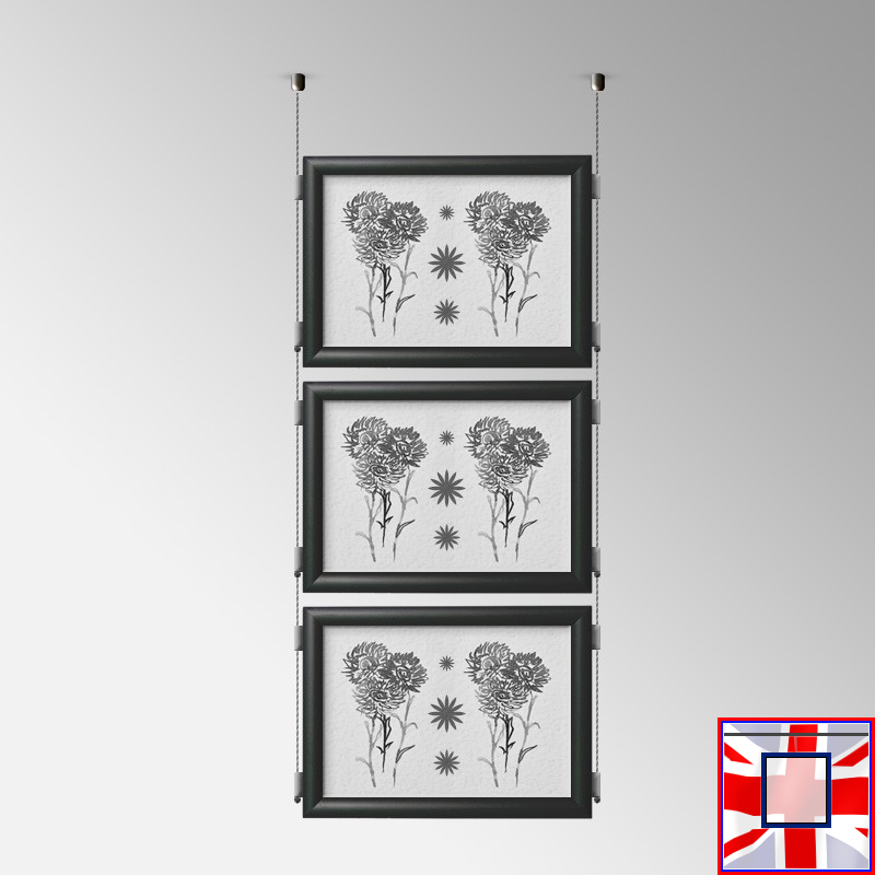 Double-Sided Landscape Frame with Click System & Ceiling Cable