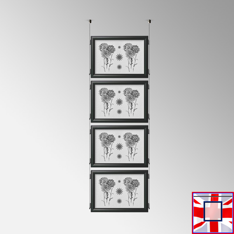 Double-Sided Landscape Frame with Click System & Ceiling Cable