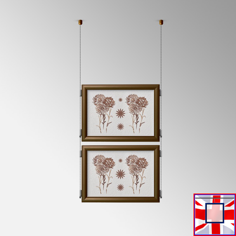 Double-Sided Landscape Frame with Click System & Ceiling Cable