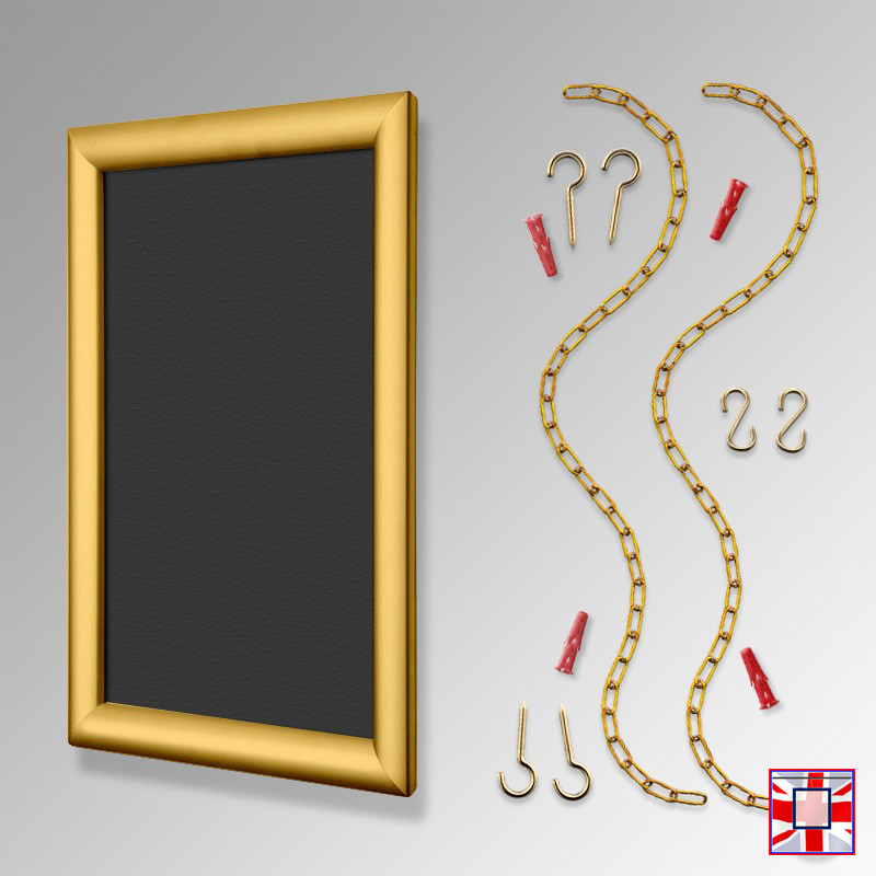 Brass / Gold Fixed Chain Chalkboard Hanging Kit (Ceiling-to-Floor)