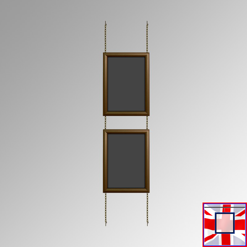 Walnut Fixed Chain Chalkboard Hanging Kit (Ceiling-to-Floor)