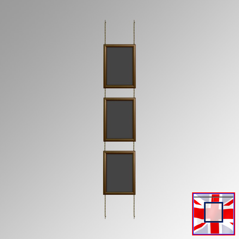 Walnut Fixed Chain Chalkboard Hanging Kit (Ceiling-to-Floor)