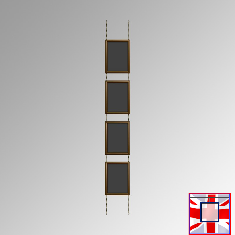 Walnut Fixed Chain Chalkboard Hanging Kit (Ceiling-to-Floor)