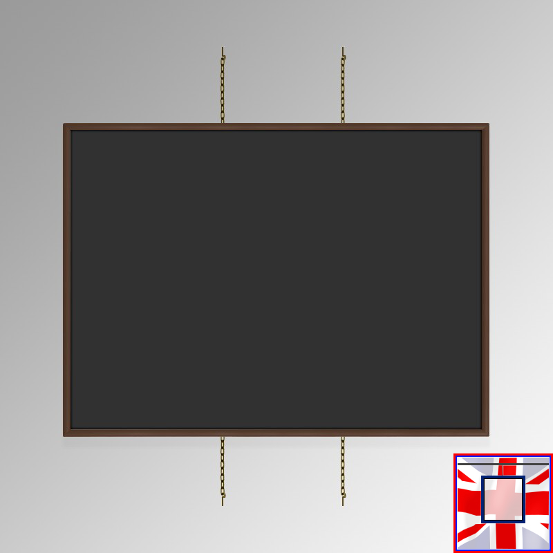 Walnut Fixed Chain Chalkboard Hanging Kit (Ceiling-to-Floor)