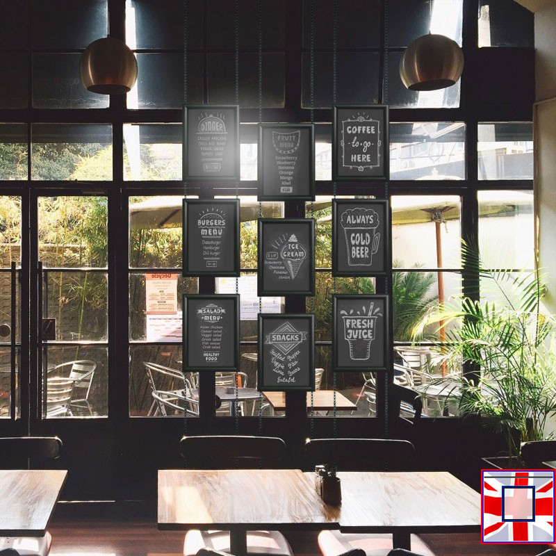 Walnut Fixed Chain Chalkboard Hanging Kit (Ceiling-to-Floor)