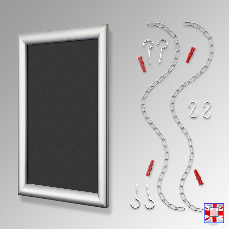 Silver Fixed Chain Chalkboard Hanging Kit (Ceiling-to-Floor)