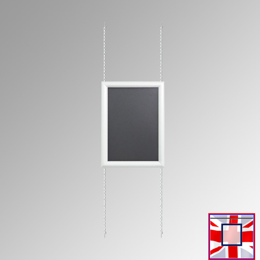 White Fixed Chain Chalkboard Hanging Kit (Ceiling-to-Floor)