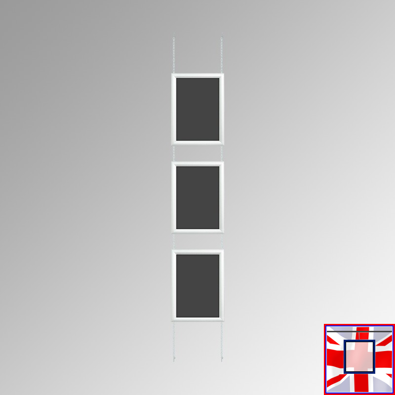 White Fixed Chain Chalkboard Hanging Kit (Ceiling-to-Floor)