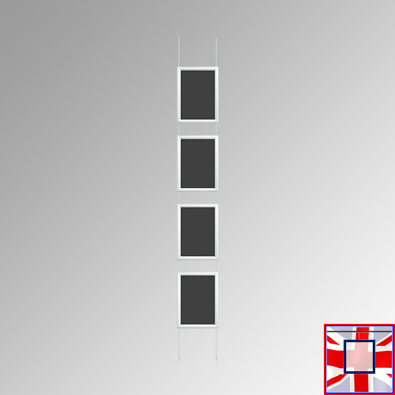White Fixed Chain Chalkboard Hanging Kit (Ceiling-to-Floor)