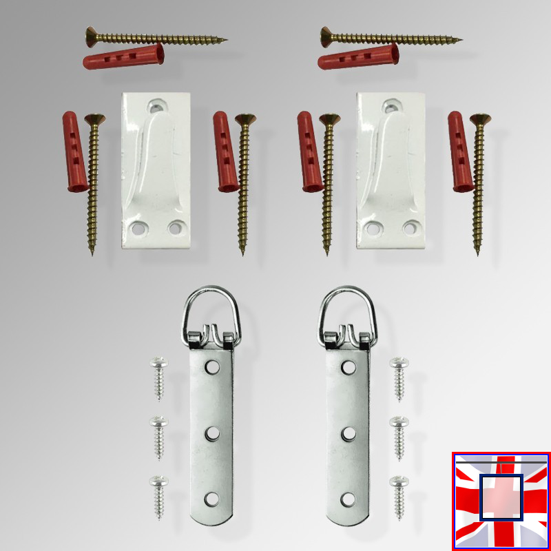 Large Picture & Mirror Heavy Duty Hanging Kit (50kg), Hook & D Ring Strap Hanger Set