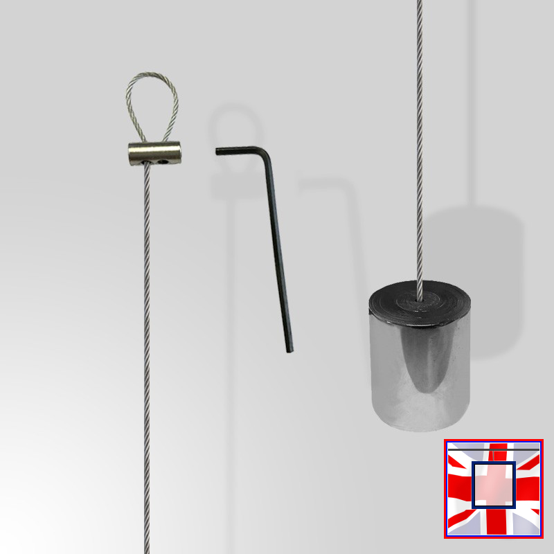 Chrome Loop Hanging Kit with 600g Weight on 4m Cable
