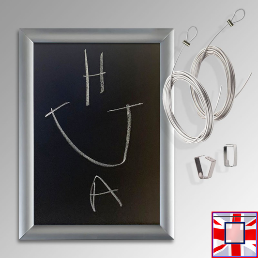 Wire Loop Chalkboard Hanging Kit  Silver Click Frame