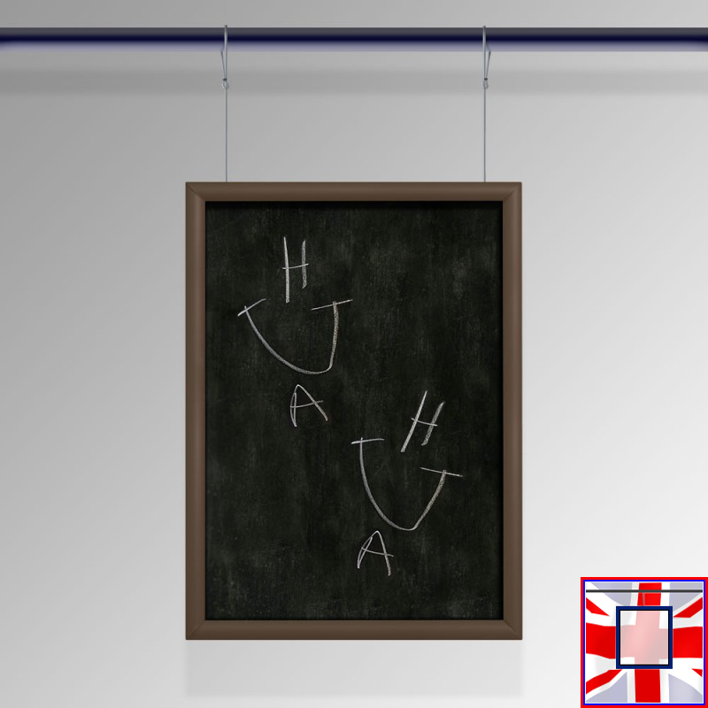Wire Loop Chalkboard Hanging Kit Walnut Click Frame