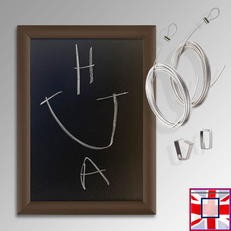 Wire Loop Chalkboard Hanging Kit Walnut Click Frame