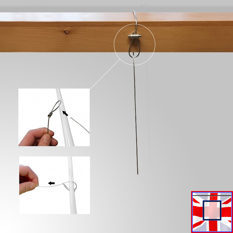Wire Loop Chalkboard Hanging Kit White Click Frame