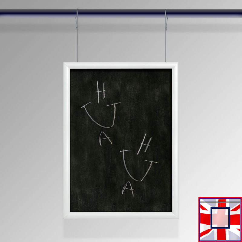 Wire Loop Chalkboard Hanging Kit White Click Frame