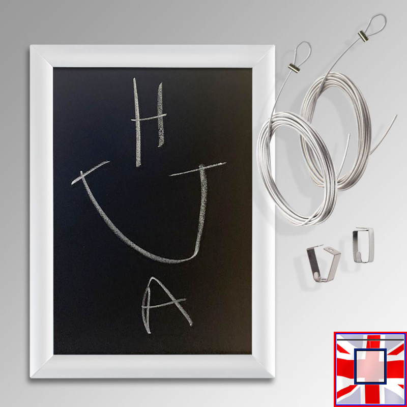 Wire Loop Chalkboard Hanging Kit White Click Frame