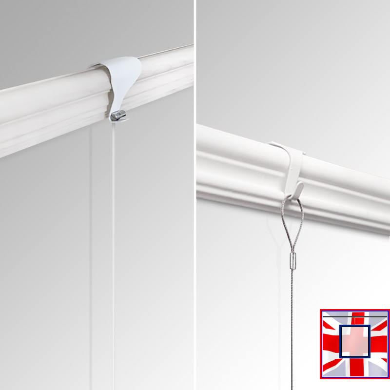 Hanging Hooks for Pictures – Moulding/Rod Rail with Hole (White, Black, Brass, Nickel)
