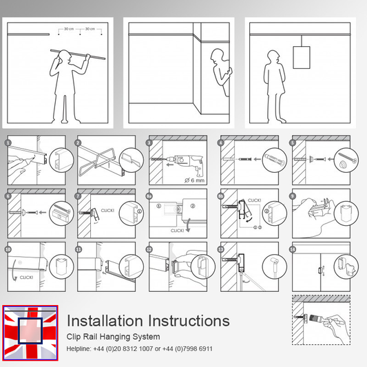 Mini-rail Picture Hanging Track Installation Fitting, Mounting-clip Screw