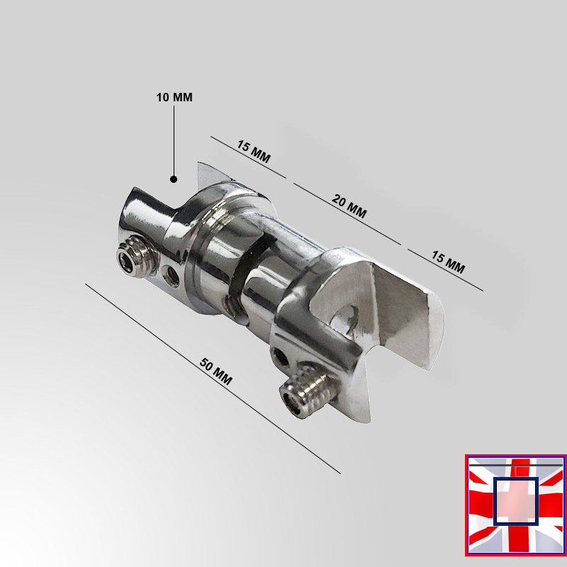 Multi-Position Double Panel Clamp – Chrome (8MM, 10MM Multi-Angle)