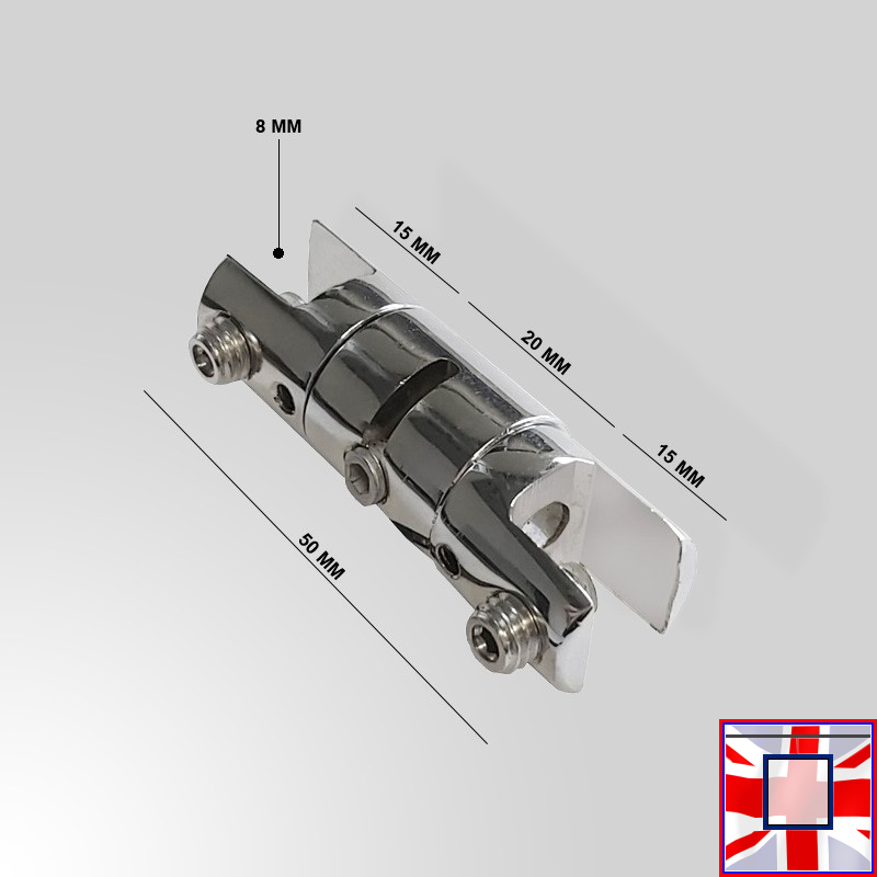 Chrome Double Clamp for Panels, Multi-Position (8MM & 10MM)
