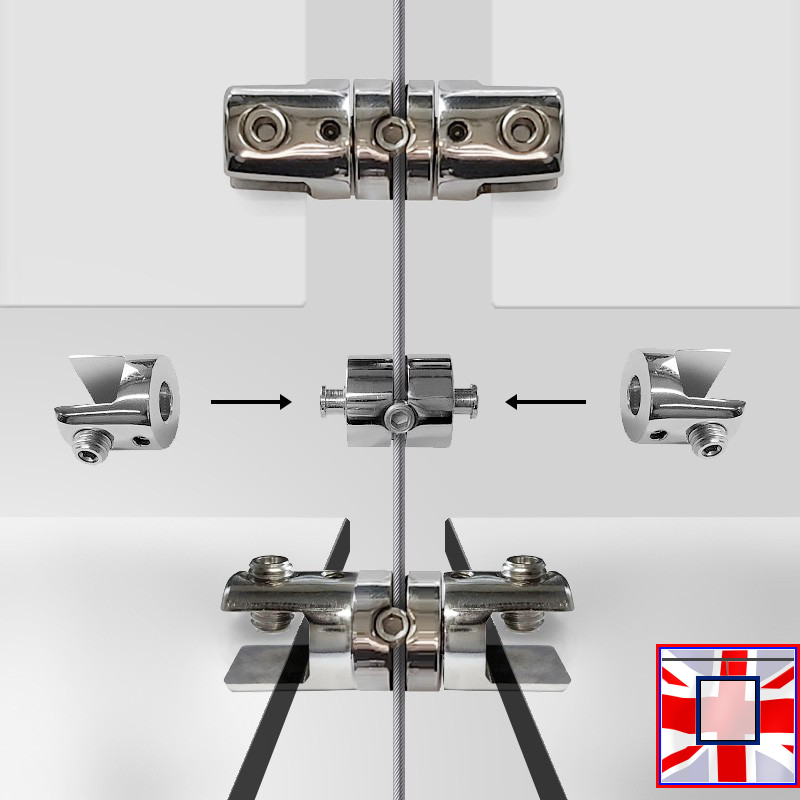Multi-Position Double Panel Clamp – Chrome (8MM, 10MM Multi-Angle)