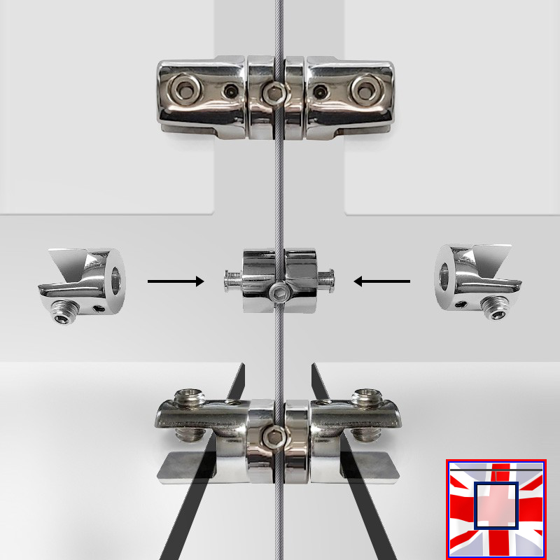 Chrome Double Clamp for Panels, Multi-Position (8MM & 10MM)